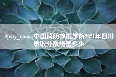 山西中国消防救援学院2021年四川录取分数线是多少
