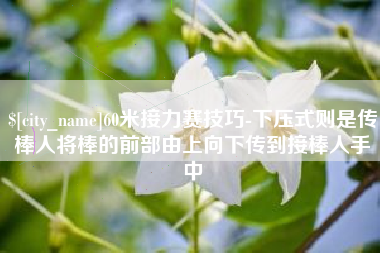 山西60米接力赛技巧-下压式则是传棒人将棒的前部由上向下传到接棒人手中