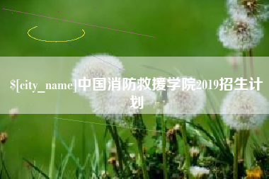 山西中国消防救援学院2019招生计划