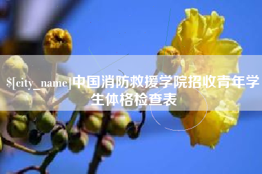 山西中国消防救援学院招收青年学生体格检查表